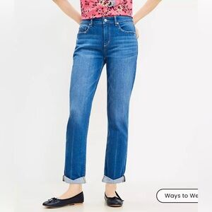 NWT LOFT the girlfriend jeans size 32/14 30” inseam